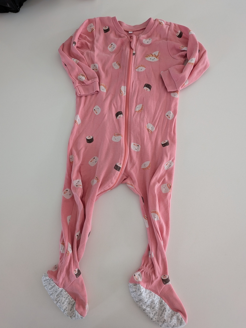 PEKKLE 5 FOR 25$ Pink Sushi-Print Kids Footed One-Piece Sleeper